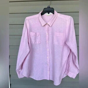 Spartina 449 100% Linen Women’s Long Sleeve Button Down Shirt Sz XXL